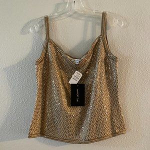 ST JOHN Vanilla/Light Henna Shimmer Camisole, Size Medium
